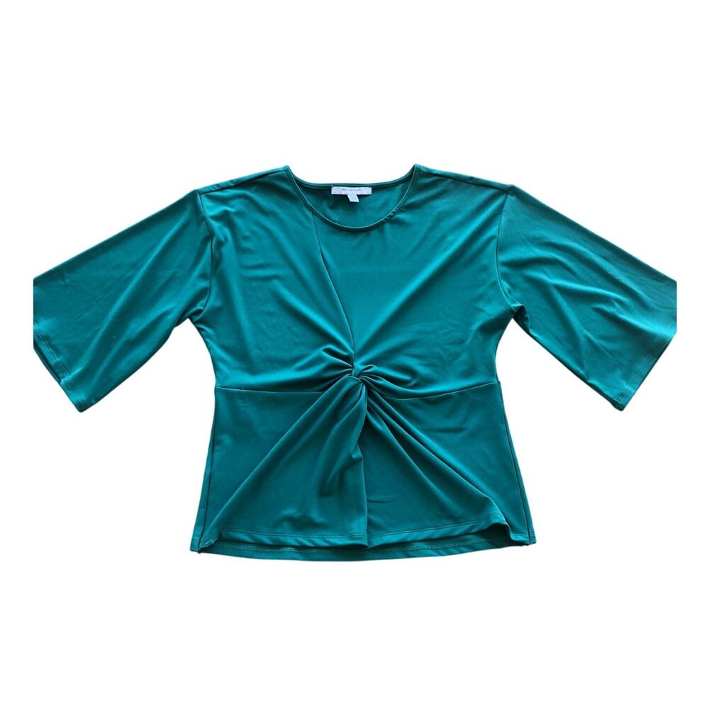 Marc New York Emerald Green Tie Front Blouse